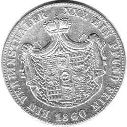 Altdeutschland Taler 1860 Lippe Grafschaft Paul Friedrich Emil Leopold