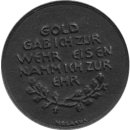 Gold gab ich zur Wehr Eisen nahm ich zur Ehr 1916