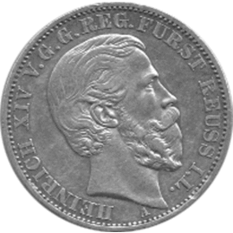 Altdeutschland Taler REUSS Heinrich XIV zu Schleiz 1867 - 1913