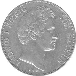 Doppeltaler 1854 Bayern Ludwig I 3/12 Gulden