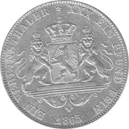 Altdeutschland Hessen Darmstadt 1 Taler Ludwig III 1865 