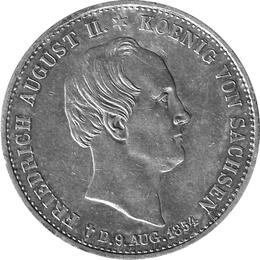 Altdeutschland Sachsen Taler Friedrich Ausgust 1854