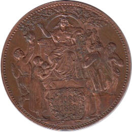 Kaiserreich 5 Mark 1889 Sachsen Albert Zur 800 Jahrfeier des Hauses Wettin in Kupfer 