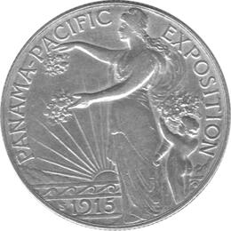 Halve Dollar 1915 Panama Pacific Exposition 1/2 Silber Dollar