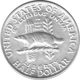 Halve Dollar 1936 Wisconsin 1/2 Silber Dollar