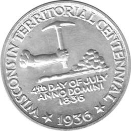 Halve Dollar 1936 Wisconsin 1/2 Silber Dollar