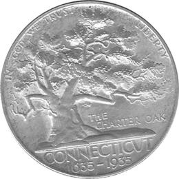 Halve Dollar 1935 Conneticut 1/2 Silber Dollar