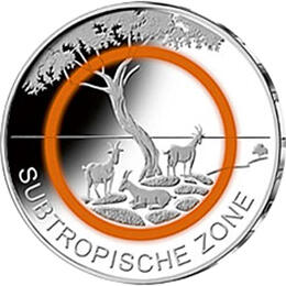 5 Euro Silber Gedenkmünze PP 2018 Subtropische Zone