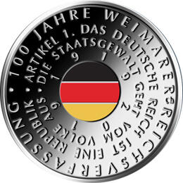 20 Euro Silber Gedenkmünze PP 2019 Weimarer Reichsverfassung