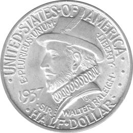 Halve Dollar 1937 Roanoke Island Silber Dollar
