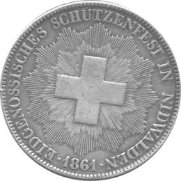 Schweiz 5 Franken 1861 Stans Nidwalden Schützentaler