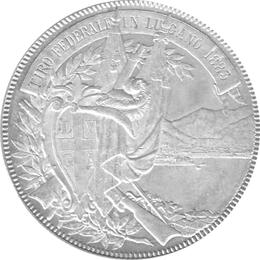 Schweiz 5 Franken 1883 Tessin Lugano Schützentaler