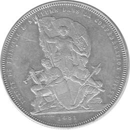 Schweiz 5 Franken 1881 Freiburg Schützentaler