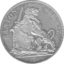Schweiz 5 Franken 1867 Schwyz Schützentaler