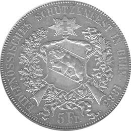 Schweiz 5 Franken 1885 Bern Schützentaler