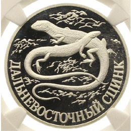 Rubel Silber Russland 1998 Japanische Streifenskinke
