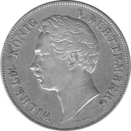 Altdeutschland Württemberg Zwey Gulden Wilhelm 1848
