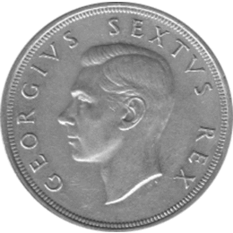  Südafrika 5 Shillings Georg VI 1936-1952 Segelschiff  