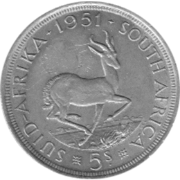 Südafrika 5 Shilling Georg 1951