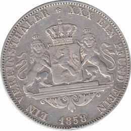 Altdeutschland Hessen Darmstadt 1 Taler Ludwig III 1858