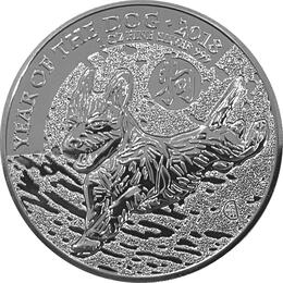 1 Unze Silber 2 Pfund Lunar Hund 2018