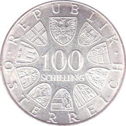 100 Schilling Silbermünzen Österreich 1991-2001