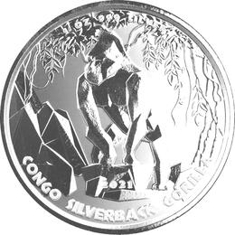 Congo Silbermünze 1 Unze Silverback Gorilla 2021