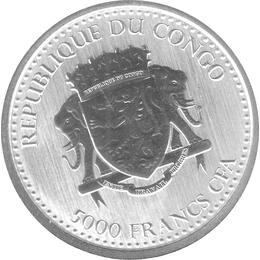 Congo Silbermünze 1 Unze Silverback Gorilla 2020