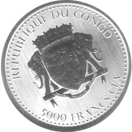 Congo Silbermünze 1 Unze Silverback Gorilla 2019