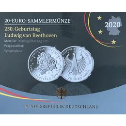 20 Euro Silber Gedenkmünze PP 2020 Ludwig van Beethoven
