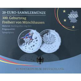 20 Euro Silber Gedenkmünze PP 2020 Freiherr von Münchhausen