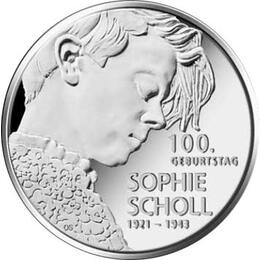 20 Euro Silber Gedenkmünze PP 2021 Sophie Scholl