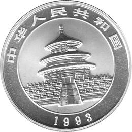 China Panda 1/2 Unze Silber 5 Yuan 1993