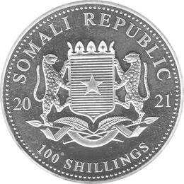 Somalia Elefant 5 Unzen Silber 2021