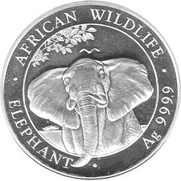 Somalia Elefant 2 Unzen Silber 2021