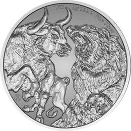Bulle und Bär 1 Kilo Silbermünzen 2022