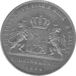 Altdeutschland Bayern Maximilian II Vereinsmünze 1854