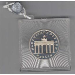 DDR 1987 5 Mark Silber Gedenkmünze Brandenburger Tor PP verplombt