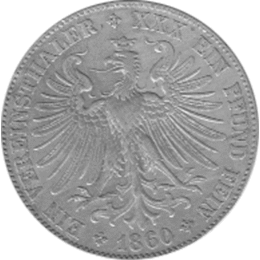 Altdeutschland Freie Stadt Frankfurt Silber Vereinstaler 1860