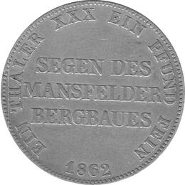 Altdeutschland Preussen Mansfelder Bergbau Taler 1862
