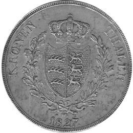 Altdeutschland Württemberg Kronen Thaler Wilhelm 1827