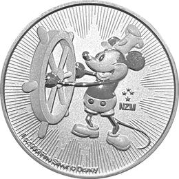 Disney Silbermünzen Mickey Mouse 1 Unze Steamboat Willie 2017