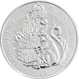 Tudor Beasts 2022 2 Unzen Silber Lion of England