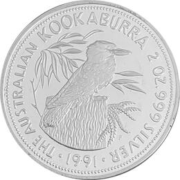 Kookaburra 2 Unzen 1991 Proof im Etui