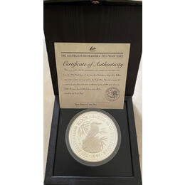 Kookaburra 10 Unzen PP Silbermünze Proof Perth Mint 1991