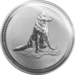 Australien Kilomünze Lunar I 1 Kilo Silbermünze Hund 2006