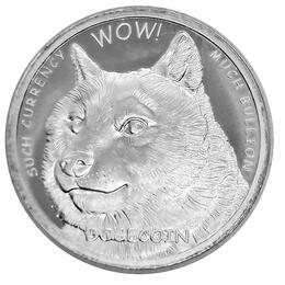 Krypto Dodgecoin 1 Unze Silberunze