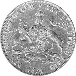 Altdeutschland Württemberg Taler Wilhelm 1861