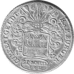 Altdeutschland Hamburg Silber Taler 32 Schilling 1727