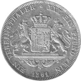 Bayern Ludwig II Silber Vereinstaler 1861